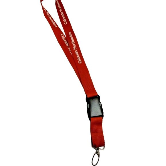 Colorado Northwestern College Lanyard ID Badge Neck Strap Holder Red Detachable - Picture 2 of 6